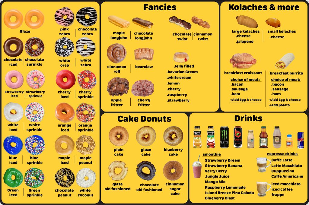 Jack 'N' Jill Donuts Menu 2